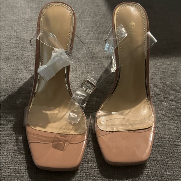 Shoes - Chic Transparent Strap Nude Heels
